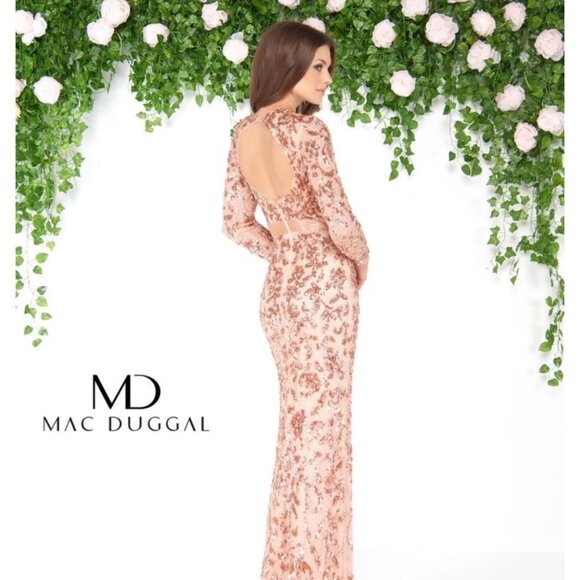 Full length sequinned gown by Mac Duggal - Picture 1 of 4